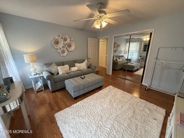 4 Hemlock Hill Rd, Jackson, NJ 08527 - living room with a ceiling fan, wood finished floors, and baseboards