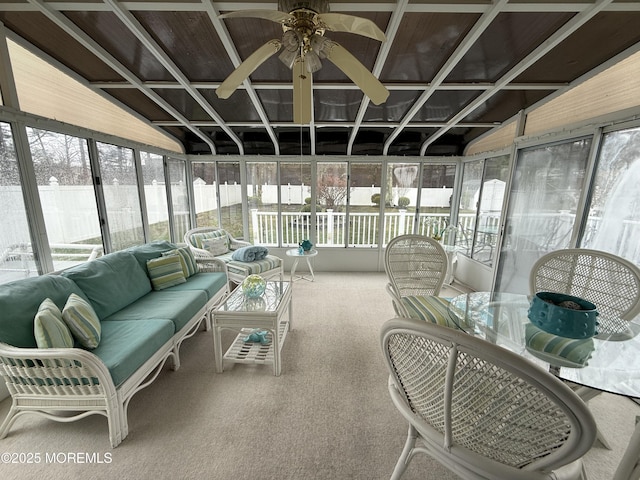 4 Hemlock Hill Rd, Jackson, NJ 08527 - sunroom with an outdoor living space and a ceiling fan