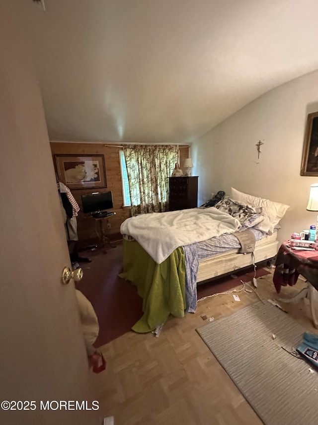 122 Hamilton Ave, Leonardo, NJ 07737 - bedroom with wooden walls