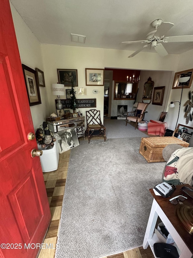 122 Hamilton Ave, Leonardo, NJ 07737 - living room featuring ceiling fan