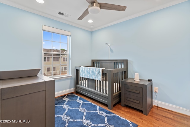 38 Phillip E Frank Way Unit 38, Cliffwood, NJ 07721 - bedroom featuring wood finished floors, crown molding, recessed lighting, and a ceiling fan