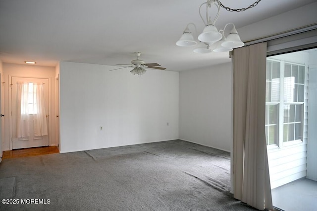 22 Elmswell Ave, Manchester, NJ 08759 - carpeted spare room with a chandelier and ceiling fan