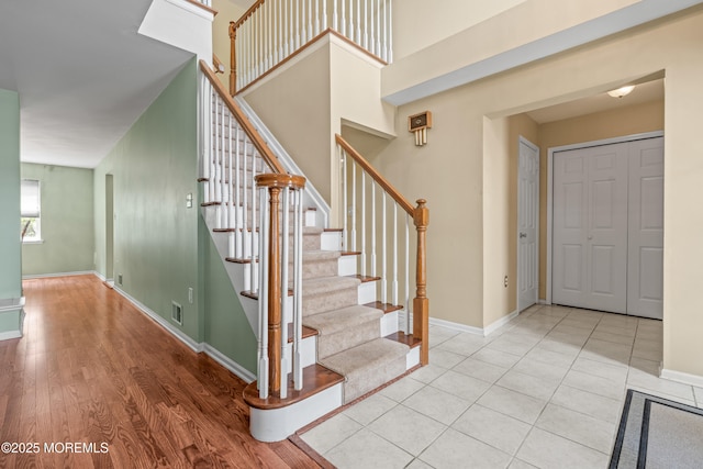 74 Mc Kinley Dr, Ocean Twp, NJ 07712 - stairway featuring baseboards and wood finished floors