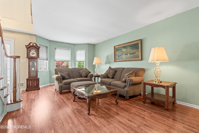74 Mc Kinley Dr, Ocean Twp, NJ 07712 - living room featuring stairway and wood finished floors
