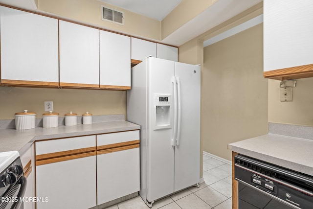74 Mc Kinley Dr, Ocean Twp, NJ 07712 - kitchen featuring white fridge with ice dispenser, black dishwasher, light countertops, and white cabinets