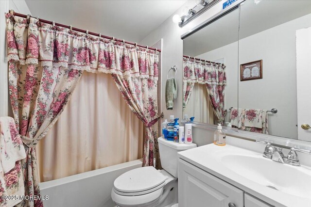 4 Roanoke Ct, Willingboro, NJ 08046 - full bathroom featuring vanity, toilet, and shower / bathtub combination with curtain