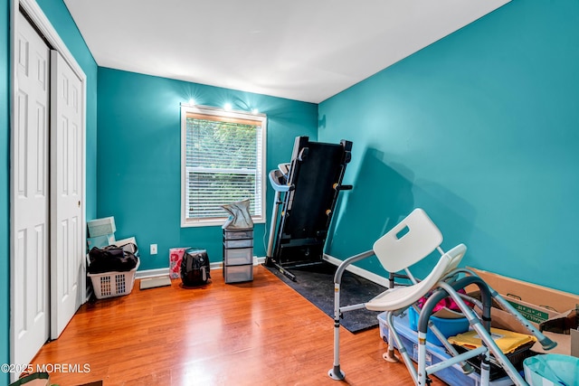532 Georgia Tavern Rd, Howell, NJ 07731 - exercise area with baseboards and wood finished floors