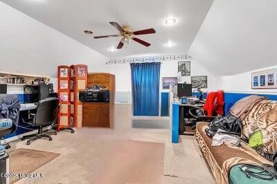 532 Georgia Tavern Rd, Howell, NJ 07731 - office featuring lofted ceiling, a ceiling fan, and carpet
