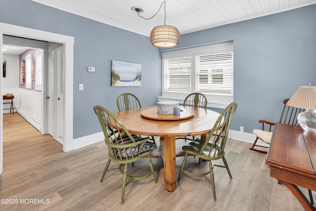 342 Lincoln Ave, Avon-By-The-Sea, NJ 07717 - dining area with baseboard heating and light wood finished floors