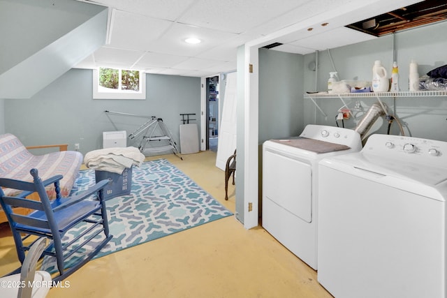 342 Lincoln Ave, Avon-By-The-Sea, NJ 07717 - washroom featuring recessed lighting and independent washer and dryer