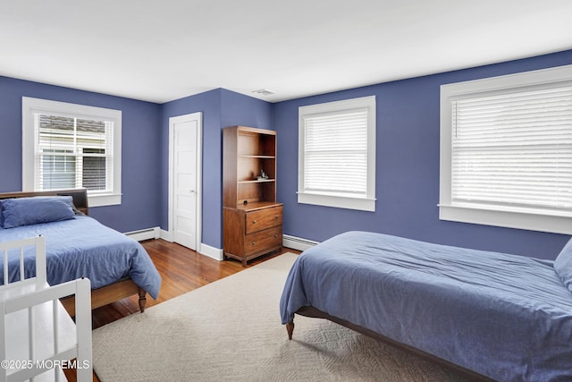 342 Lincoln Ave, Avon-By-The-Sea, NJ 07717 - bedroom with baseboard heating, wood finished floors, and a closet