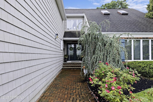 14 W St, Monmouth Beach, NJ 07750 - property entrance with french doors and roof with shingles