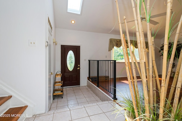 892 Eaglehurst Rd, Toms River, NJ 08753 - tiled foyer featuring a skylight and stairway