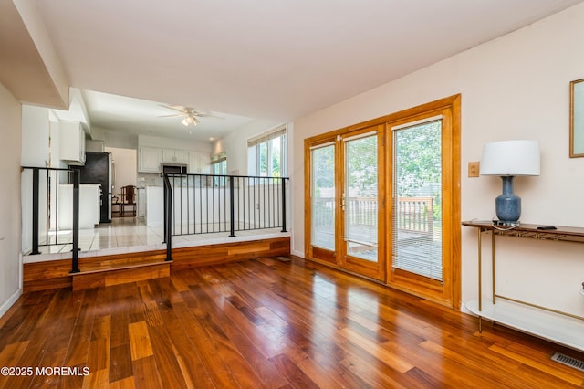 892 Eaglehurst Rd, Toms River, NJ 08753 - unfurnished living room featuring ceiling fan and wood finished floors