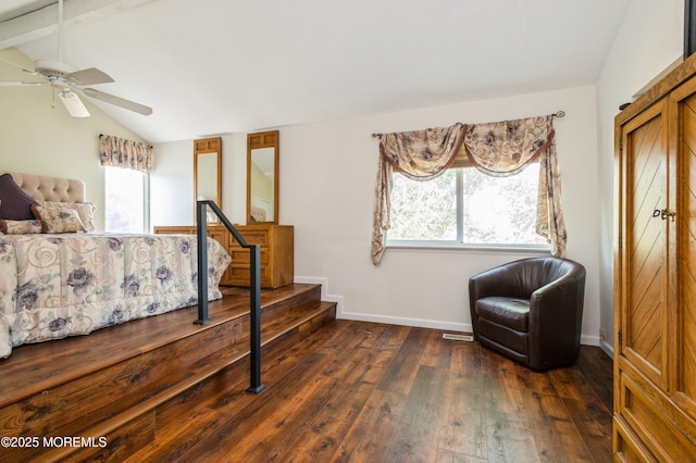 892 Eaglehurst Rd, Toms River, NJ 08753 - bedroom featuring vaulted ceiling, wood-type flooring, and multiple windows
