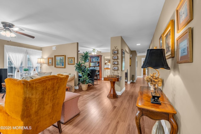37 Normanton Ave, Manchester, NJ 08759 - living room featuring a ceiling fan and light wood finished floors