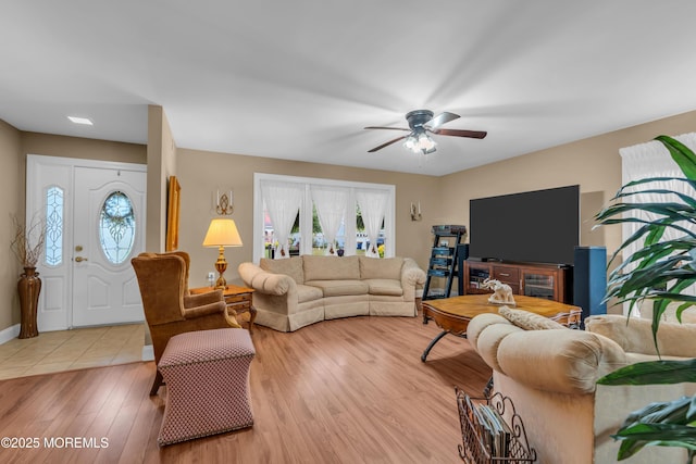 37 Normanton Ave, Manchester, NJ 08759 - living area with ceiling fan and light wood finished floors
