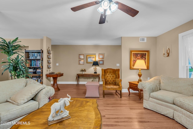 37 Normanton Ave, Manchester, NJ 08759 - living room with wood finished floors and a ceiling fan