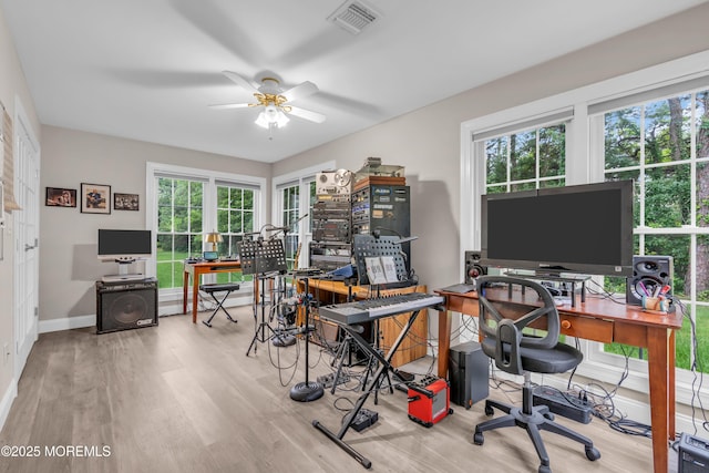 37 Normanton Ave, Manchester, NJ 08759 - office featuring a ceiling fan, healthy amount of natural light, and wood finished floors