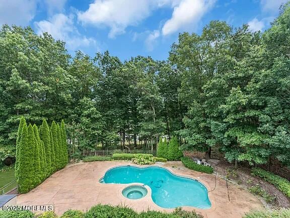 1 Turtle Clan Ct, Clarksburg, NJ 08510 - view of pool with a patio area and a pool with connected hot tub