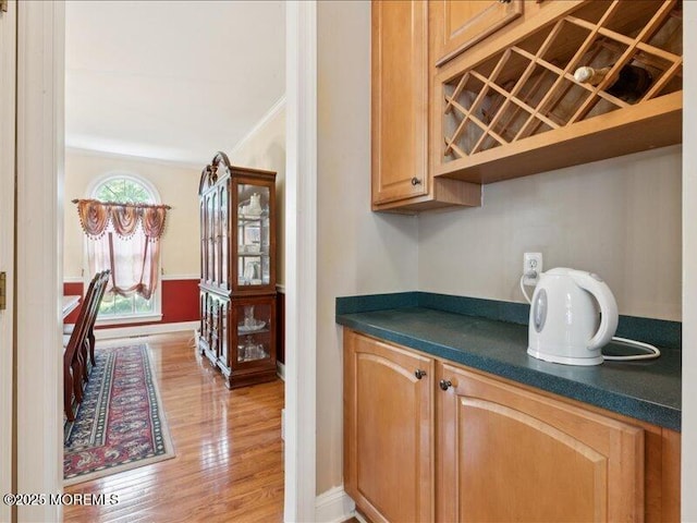 1 Turtle Clan Ct, Clarksburg, NJ 08510 - bar with crown molding and light wood-type flooring