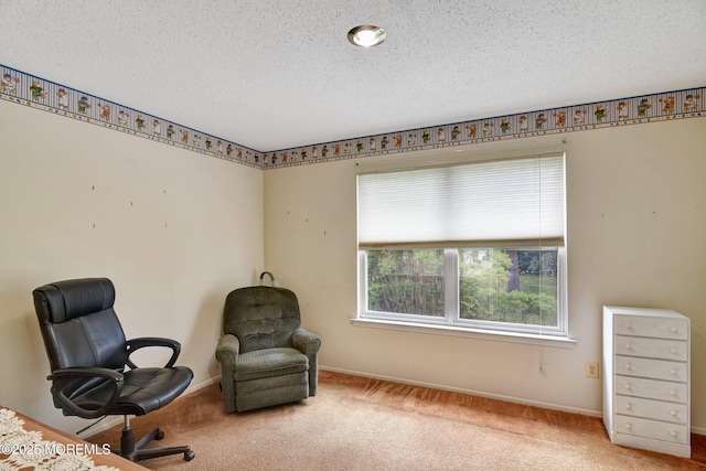 28 Tulip Ct, Howell, NJ 07731 - sitting room with carpet flooring, baseboards, and a textured ceiling