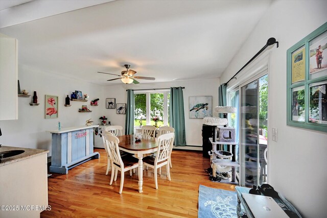 855 Derry Dr, Toms River, NJ 08753 - dining space featuring a ceiling fan and light wood-style floors