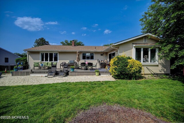 855 Derry Dr, Toms River, NJ 08753 - back of house featuring a yard and a chimney