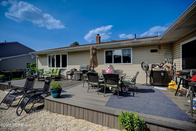 855 Derry Dr, Toms River, NJ 08753 - wooden deck with outdoor dining area and area for grilling