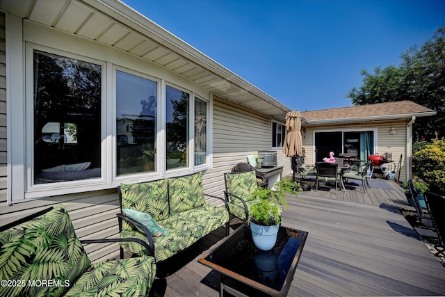 855 Derry Dr, Toms River, NJ 08753 - wooden deck featuring outdoor dining area