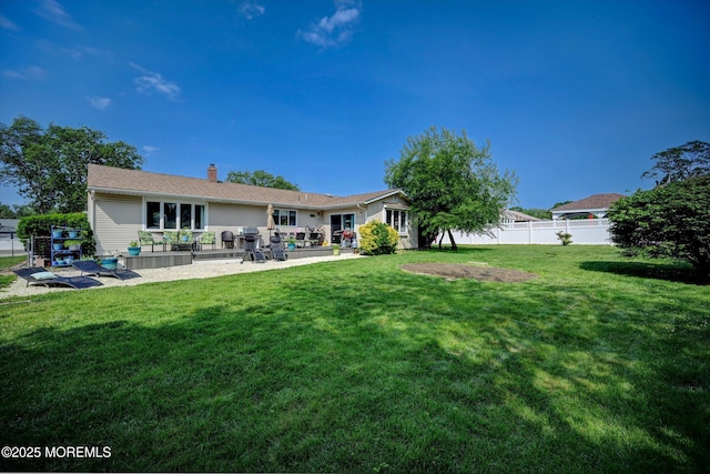 855 Derry Dr, Toms River, NJ 08753 - back of house with a chimney and a patio area