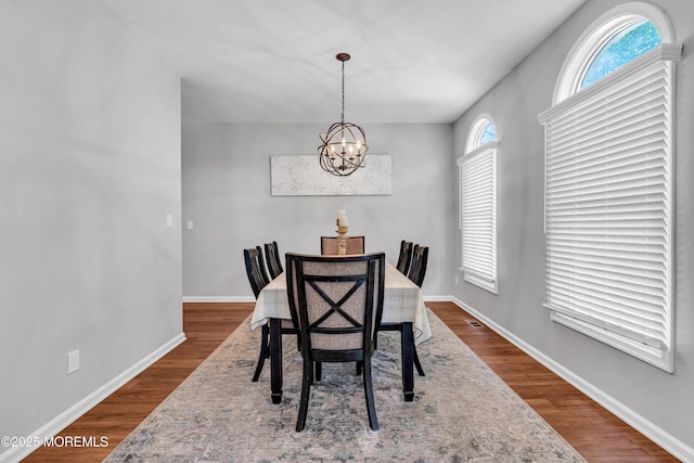 6 Hoffer Ct, Marlboro, NJ 07746 - dining room featuring a chandelier and dark wood-style flooring