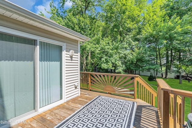 6 Hoffer Ct, Marlboro, NJ 07746 - wooden deck with a lawn