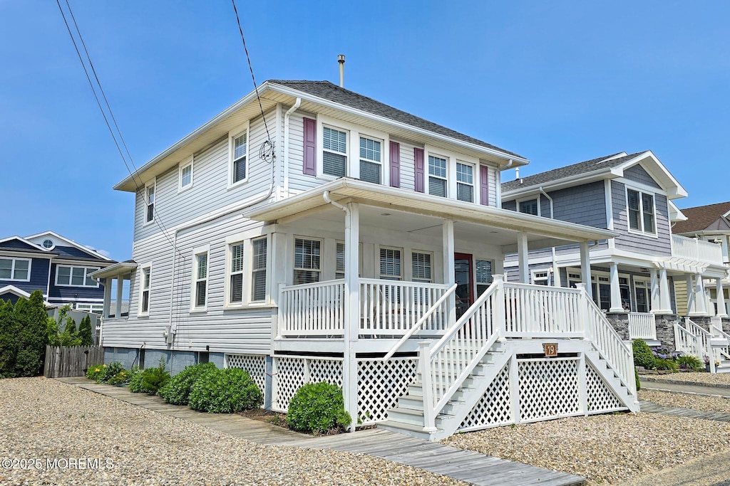 19 President Ave, Lavallette, NJ 08735 - view of front of property with covered porch