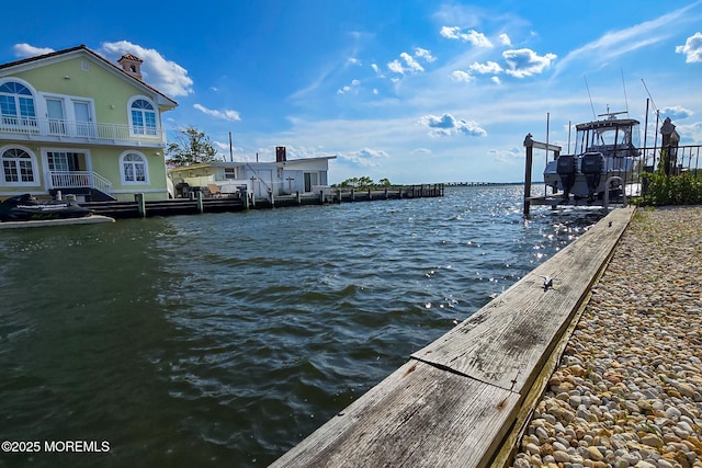 443 Harding Ave, Ortley Beach, NJ 08751 - dock featuring a water view and boat lift