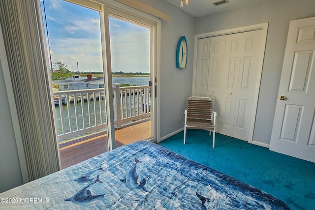 443 Harding Ave, Ortley Beach, NJ 08751 - carpeted bedroom featuring a water view and a closet