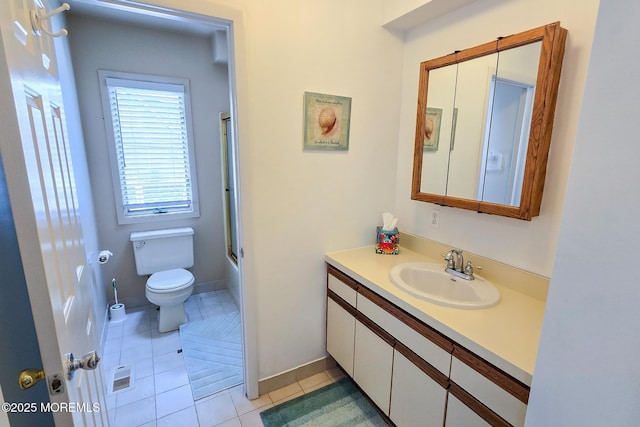 443 Harding Ave, Ortley Beach, NJ 08751 - bathroom with vanity, tile patterned floors, and combined bath / shower with glass door