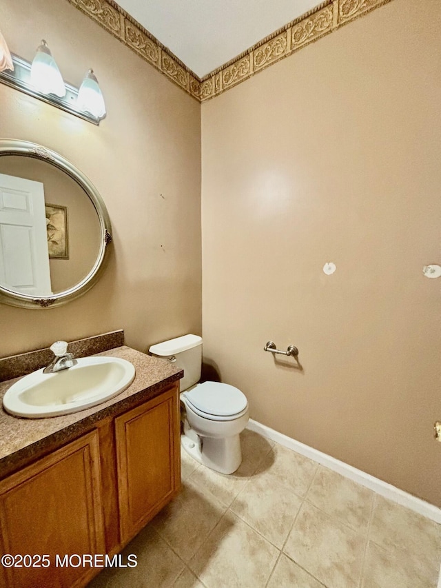 15 Hannah Lee Rd, Barnegat, NJ 08005 - half bathroom with vanity and tile patterned flooring