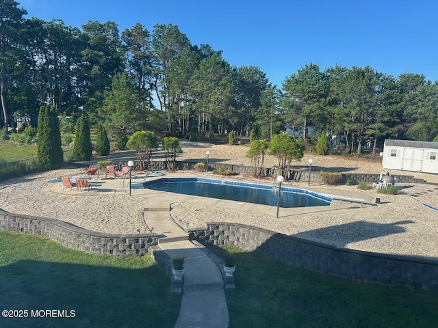 15 Hannah Lee Rd, Barnegat, NJ 08005 - view of swimming pool with view of scattered trees and a patio