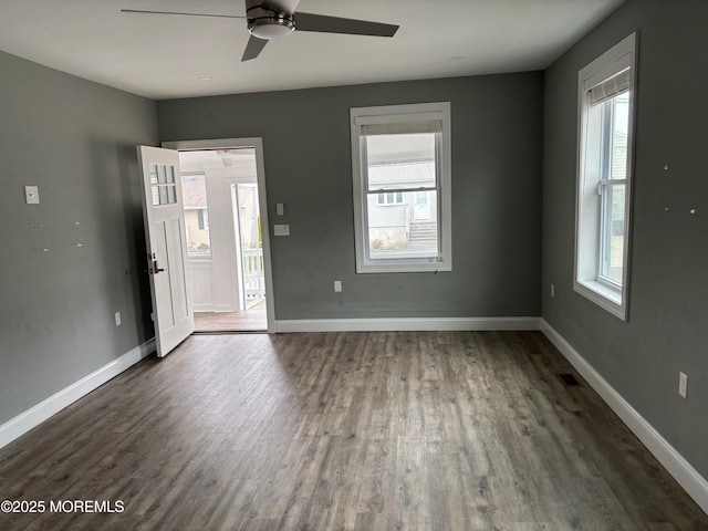 530 E Point Pleasant Ave, Ocean Gate, NJ 08740 - foyer with dark wood-type flooring, plenty of natural light, and a ceiling fan