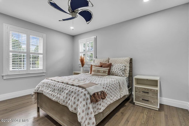 32 Blackbriar Dr, Colts Neck, NJ 07722 - bedroom with wood finished floors, recessed lighting, and a ceiling fan