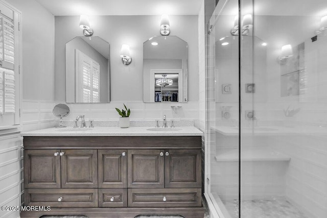 32 Blackbriar Dr, Colts Neck, NJ 07722 - bathroom featuring a stall shower and double vanity