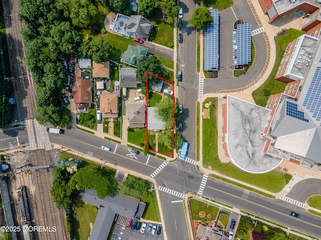 192 Bath Ave, Long Branch, NJ 07740 - aerial view of residential area featuring property boundaries highlighted