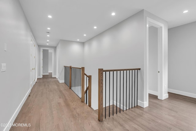 1423 Anthony Ct, Toms River, NJ 08753 - corridor with an upstairs landing, wood finished floors, and recessed lighting