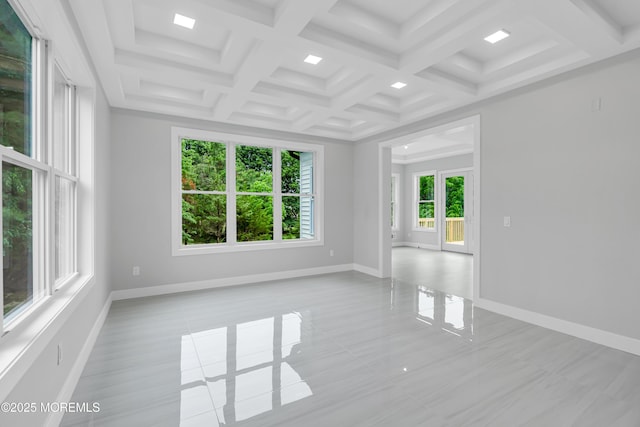 1423 Anthony Ct, Toms River, NJ 08753 - spare room with beamed ceiling, coffered ceiling, and tile patterned flooring