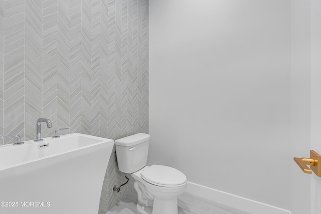 1423 Anthony Ct, Toms River, NJ 08753 - half bathroom with baseboards and marble finish flooring