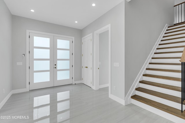 1423 Anthony Ct, Toms River, NJ 08753 - foyer featuring stairs, french doors, and recessed lighting