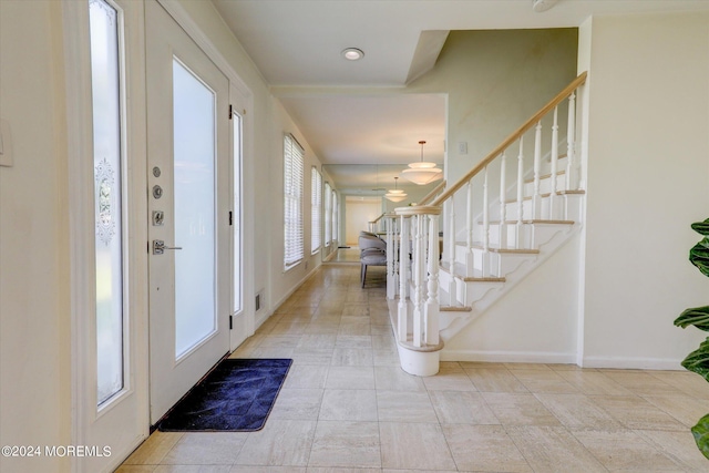 12 Harbor Ct, West Long Branch, NJ 07764 - foyer with stairs and baseboards