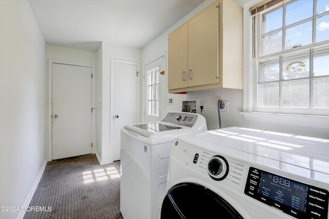 12 Harbor Ct, West Long Branch, NJ 07764 - washroom with washer and clothes dryer, cabinet space, and plenty of natural light