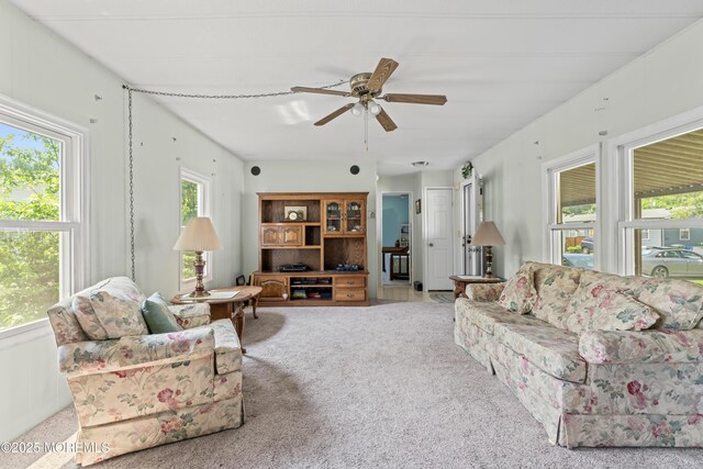 124 Village Rd, Morganville, NJ 07751 - carpeted living room featuring ceiling fan